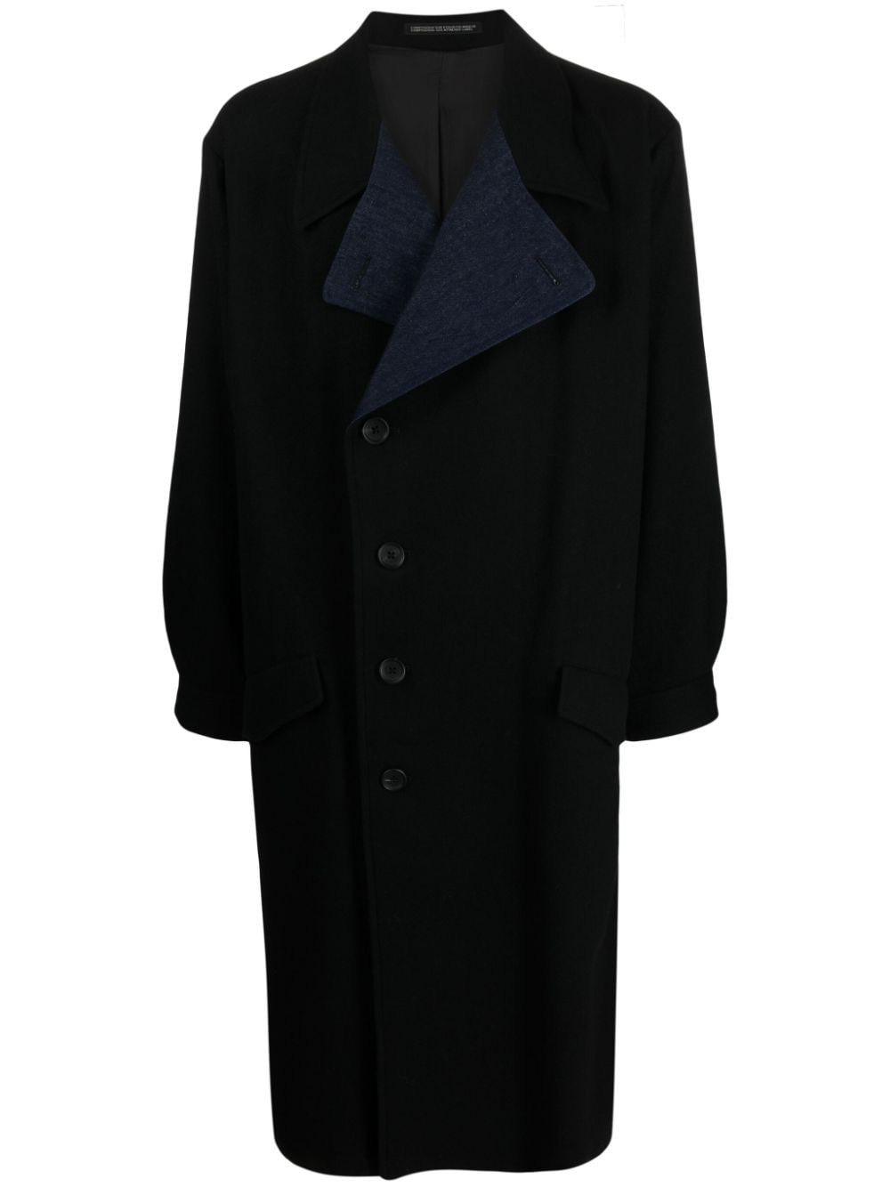 Yohji Yamamoto Trenchcoat mit fallendem Revers - Schwarz von Yohji Yamamoto