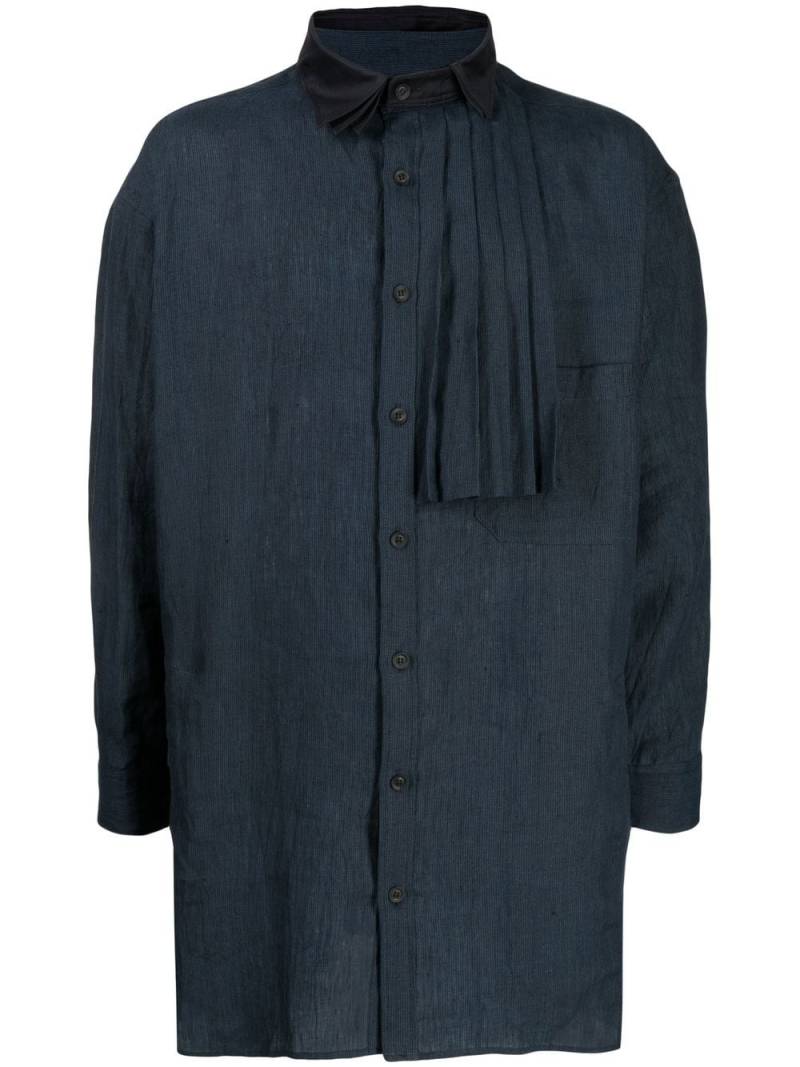 Yohji Yamamoto Hemd mit Faltendetail - Blau von Yohji Yamamoto