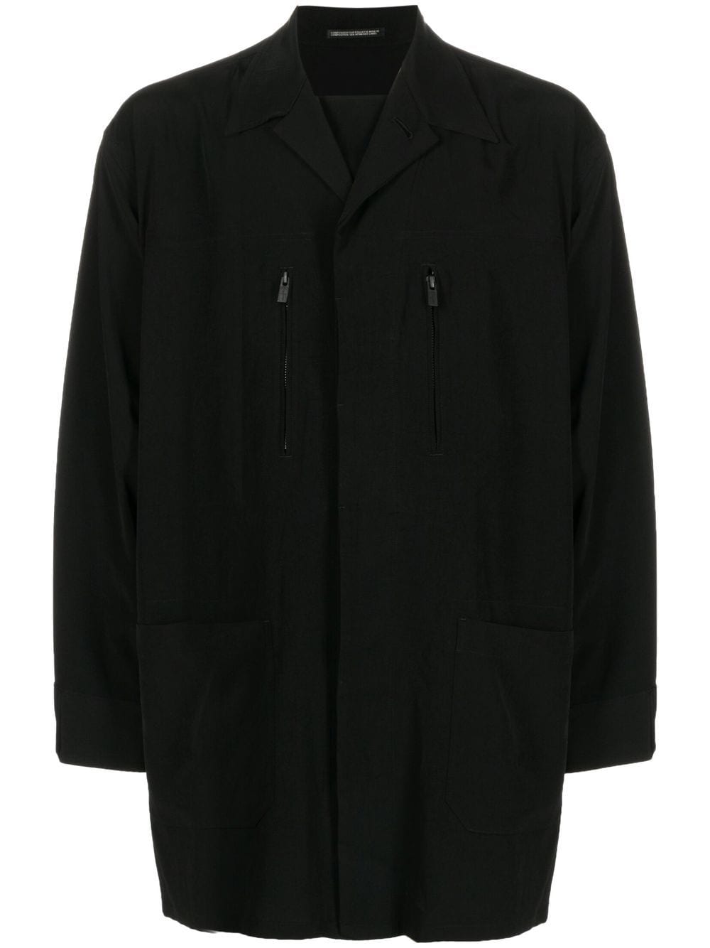 Yohji Yamamoto Hemdjacke mit Reißverschlusstaschen - Schwarz von Yohji Yamamoto