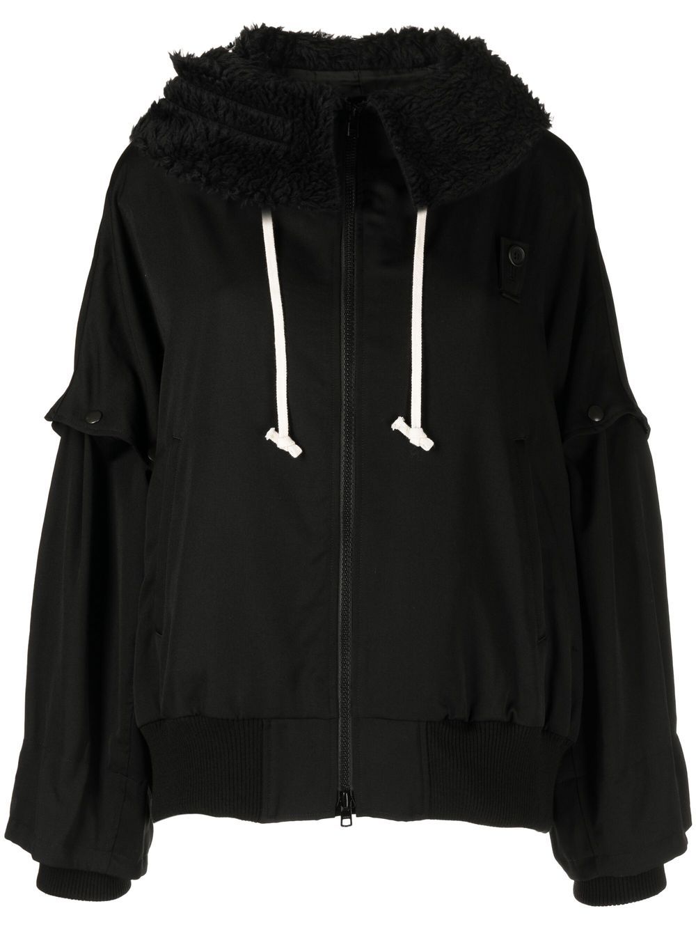 Yohji Yamamoto Hoodie mit Faux Fur - Schwarz von Yohji Yamamoto