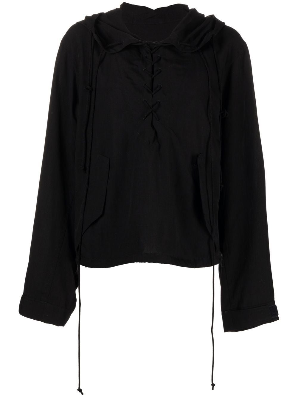 Yohji Yamamoto Hoodie mit Schnürung - Schwarz von Yohji Yamamoto