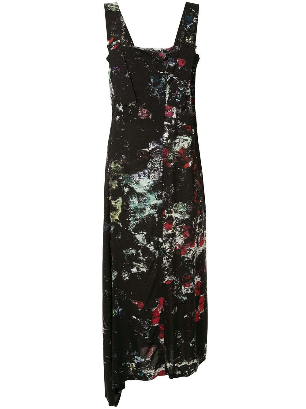 Yohji Yamamoto Kleid mit Blumen-Print - Schwarz von Yohji Yamamoto