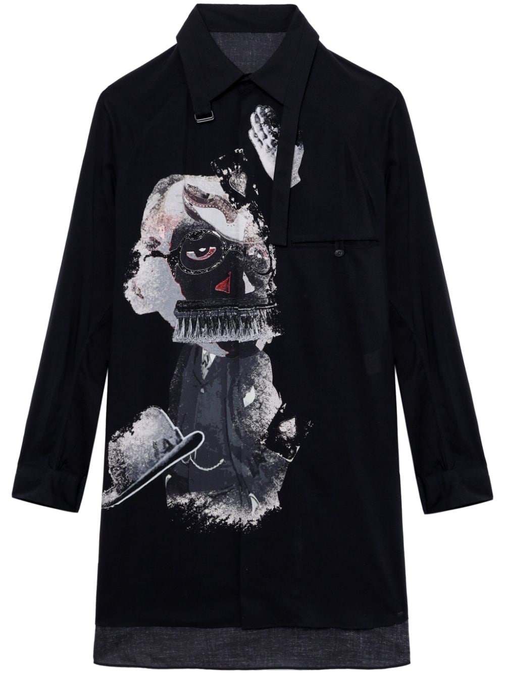 Yohji Yamamoto Kuro Hemd mit grafischem Print - Schwarz von Yohji Yamamoto