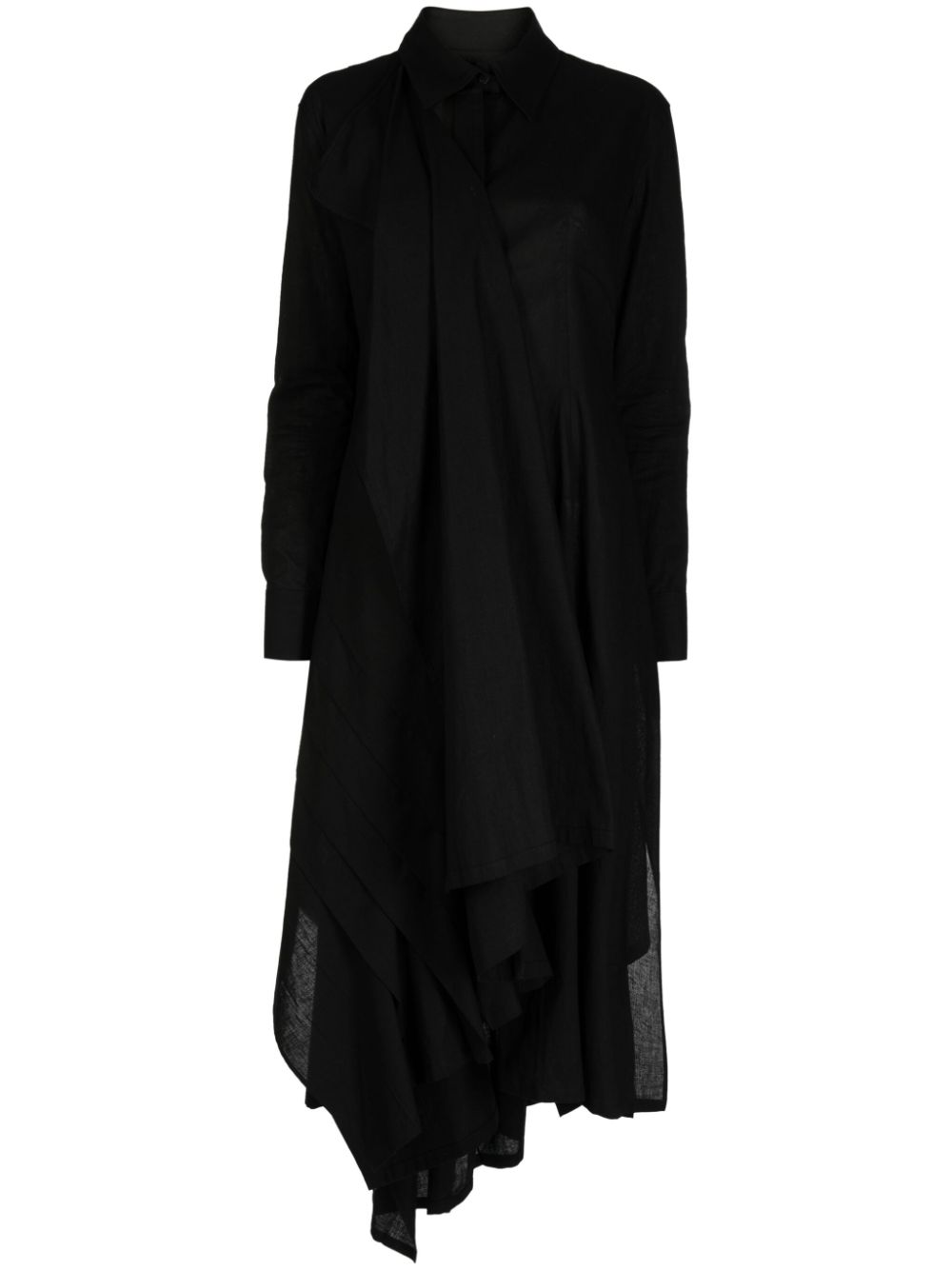 Yohji Yamamoto Drapiertes Muslin Midikleid - Schwarz von Yohji Yamamoto