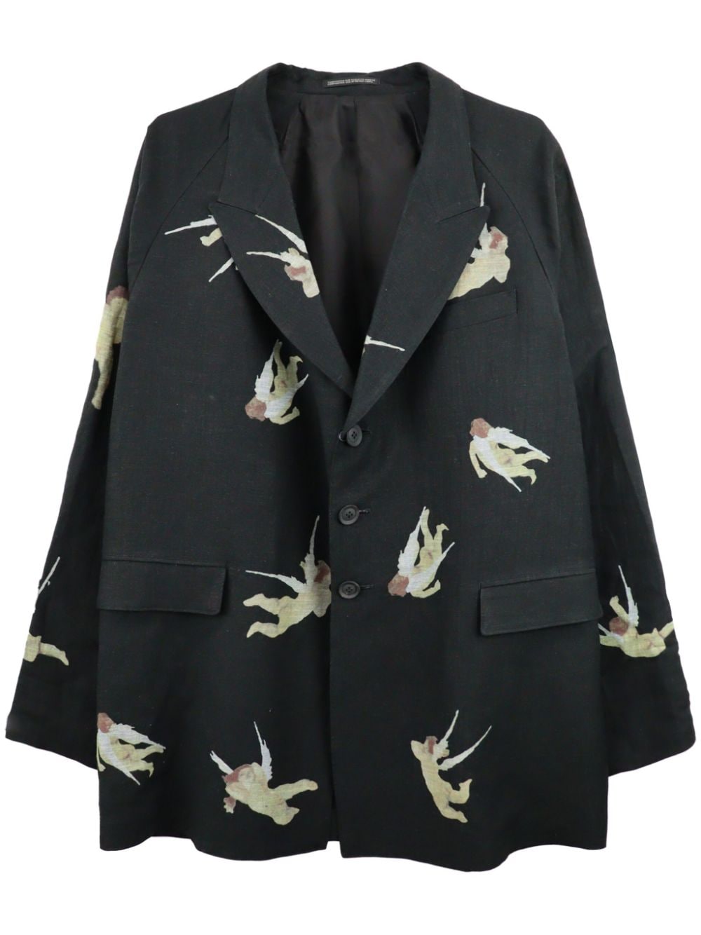 Yohji Yamamoto Sakko mit Engel-Print - Schwarz von Yohji Yamamoto