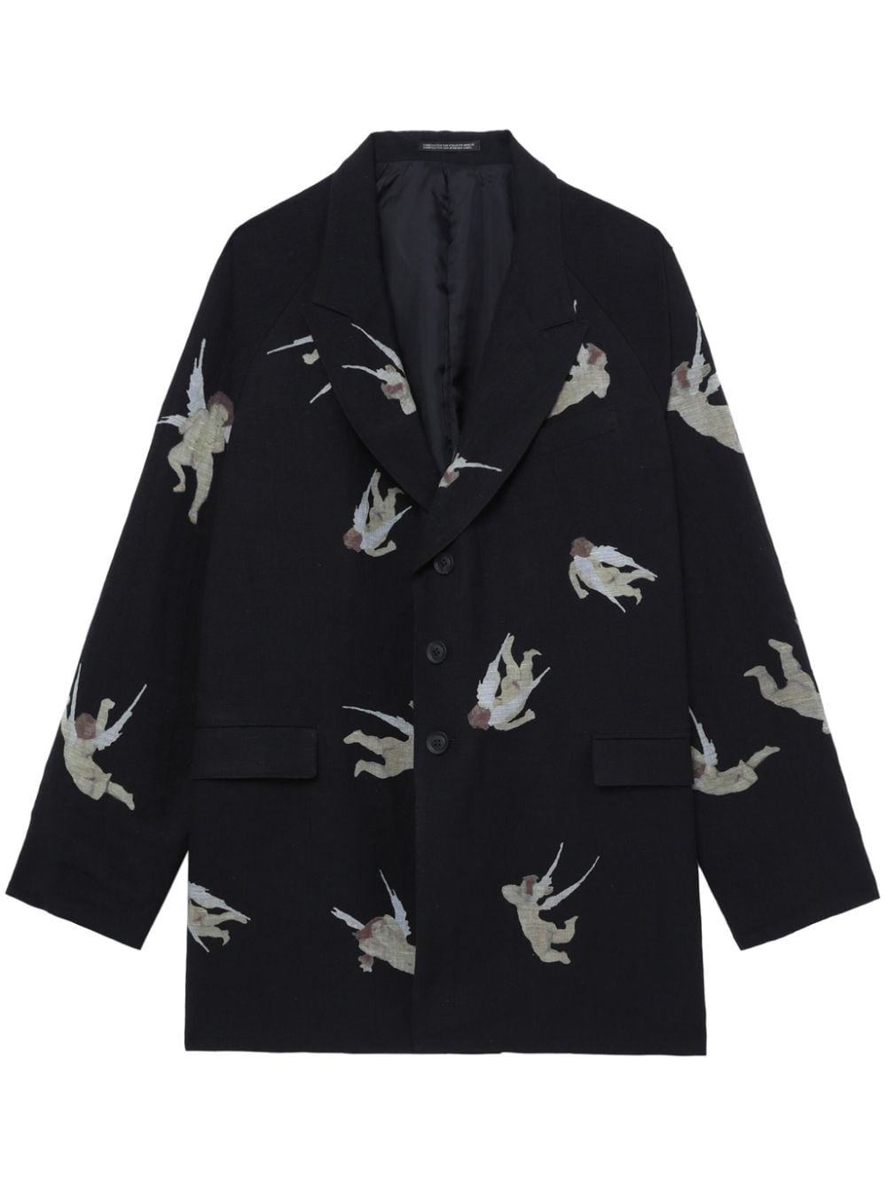 Yohji Yamamoto Sakko mit Engel-Print - Schwarz von Yohji Yamamoto