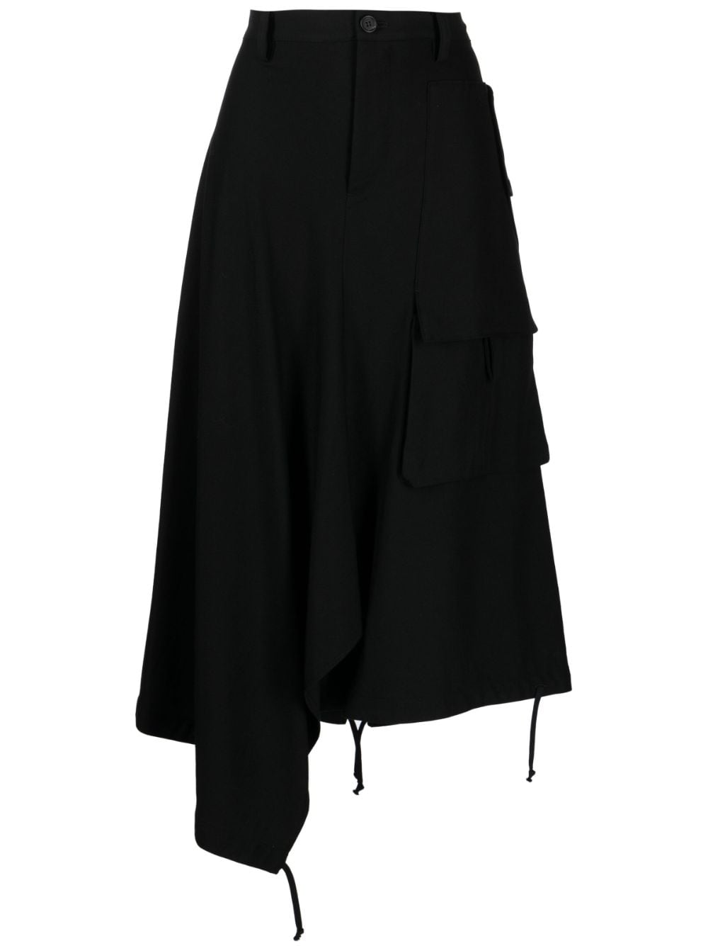 Yohji Yamamoto Asymmetrischer Midirock - Schwarz von Yohji Yamamoto