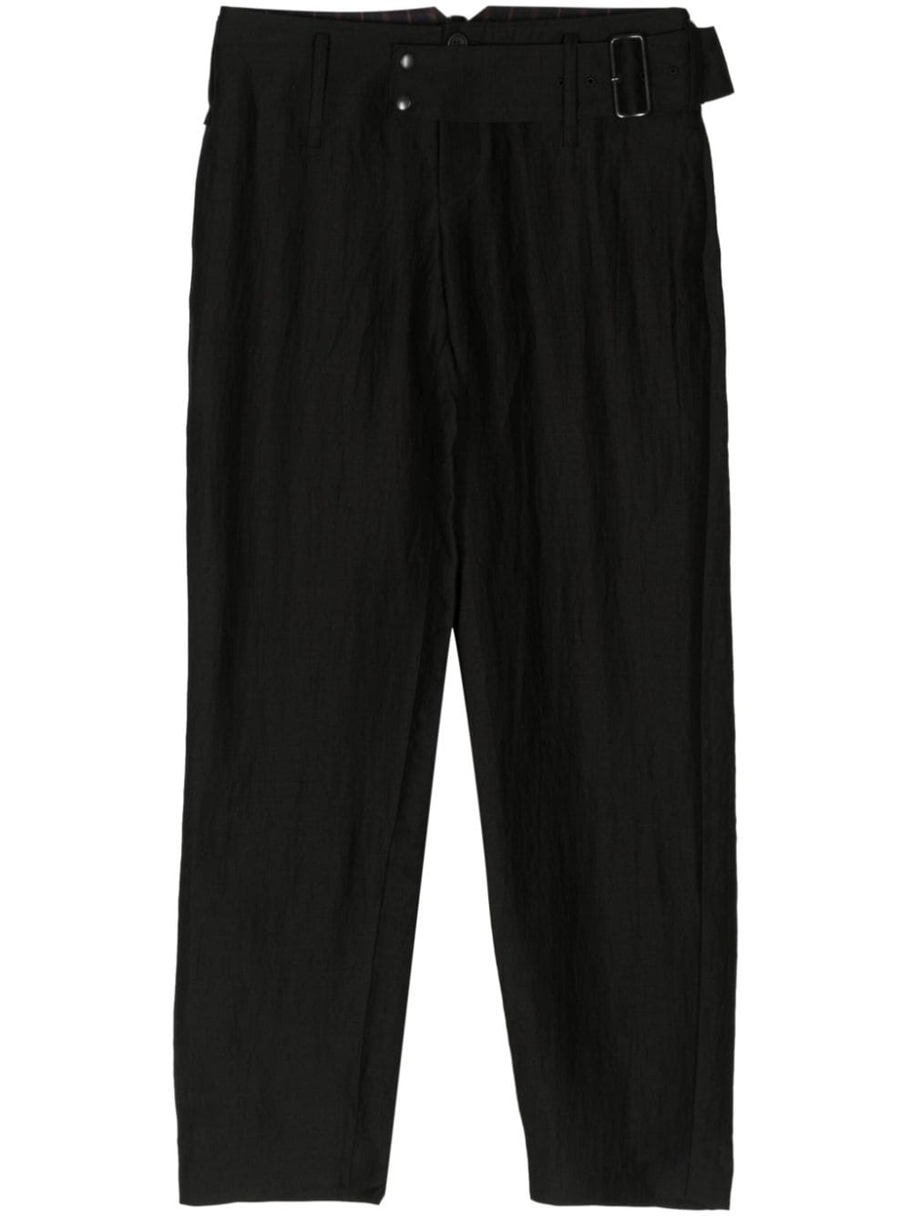 Yohji Yamamoto belted straight-leg trousers - Schwarz von Yohji Yamamoto