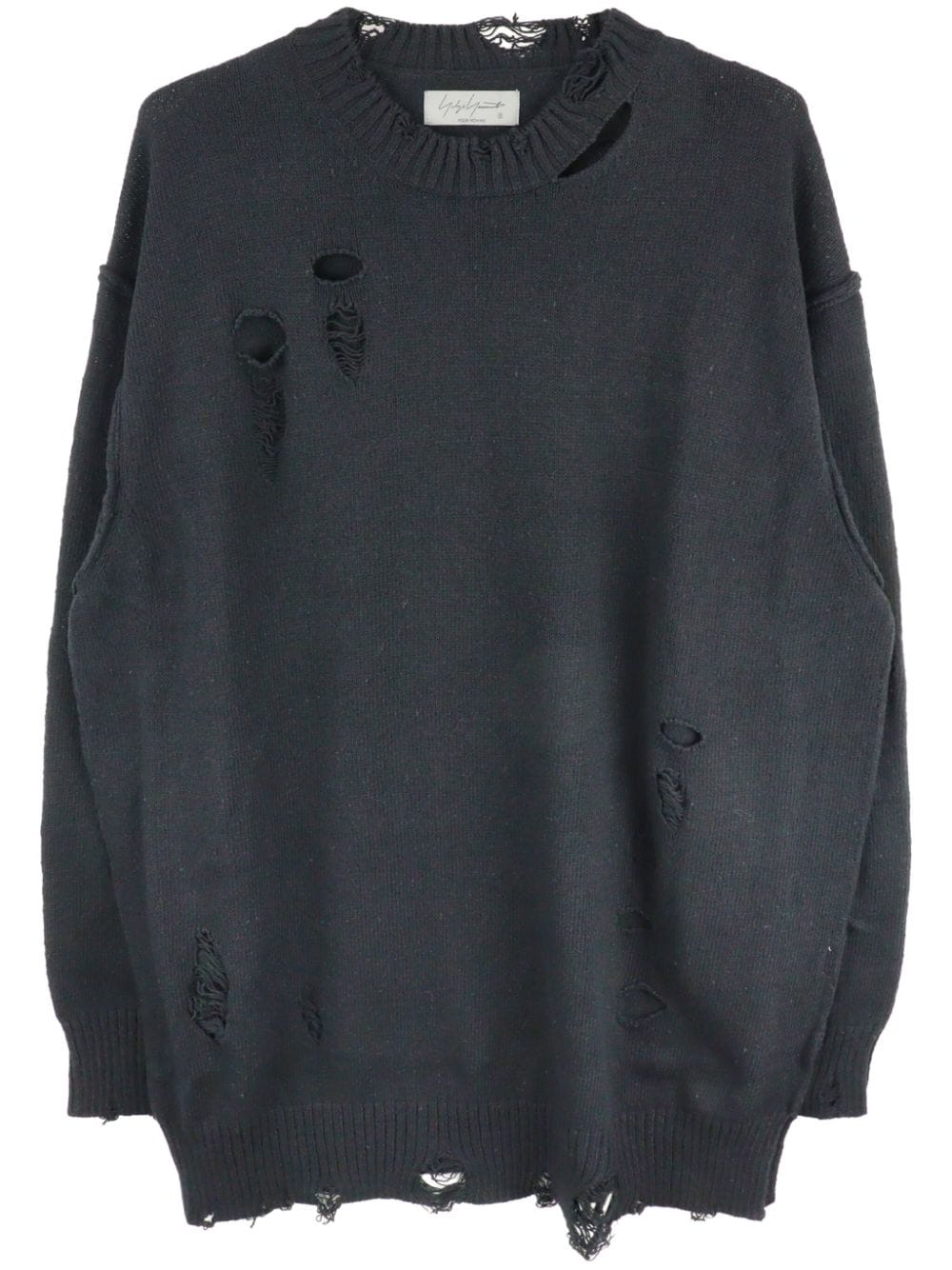 Yohji Yamamoto Pullover im Distressed-Look - Schwarz von Yohji Yamamoto