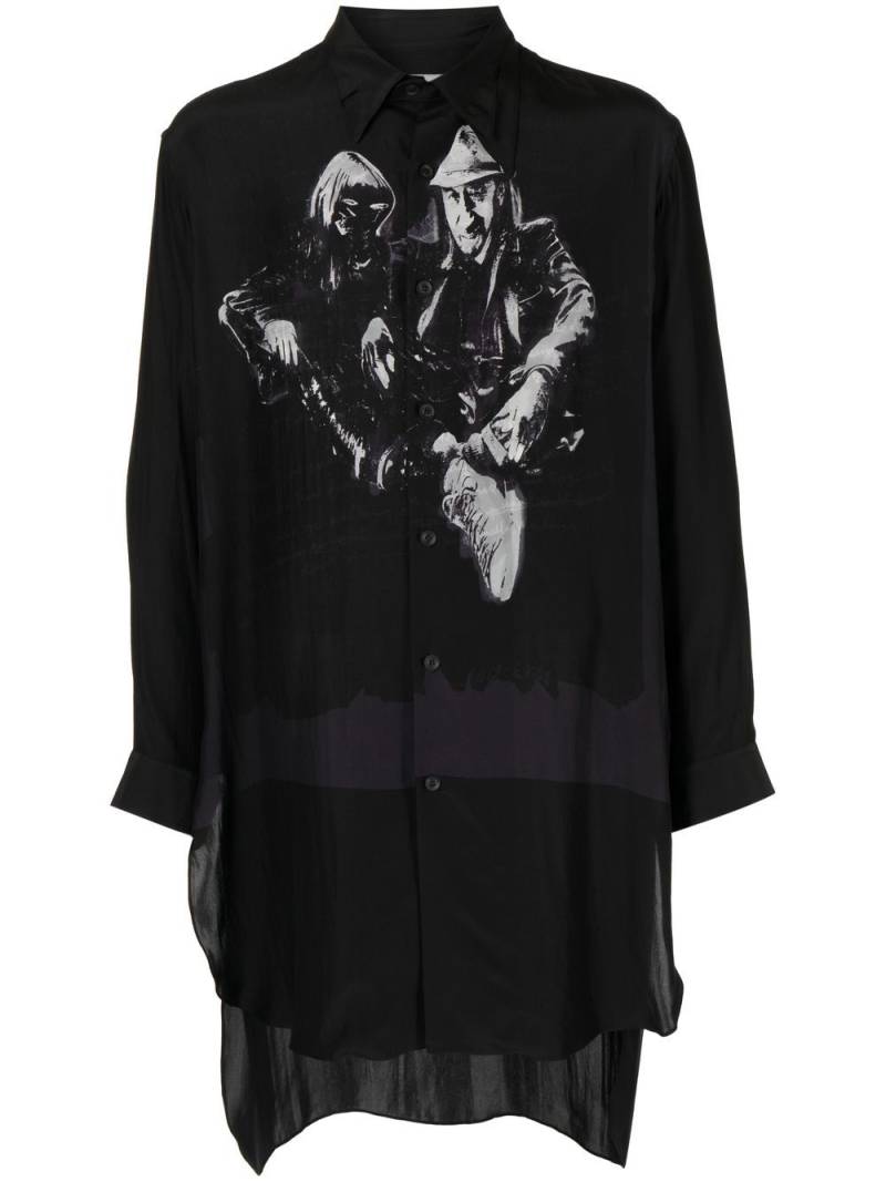 Yohji Yamamoto Hemd mit grafischem Print - Schwarz von Yohji Yamamoto