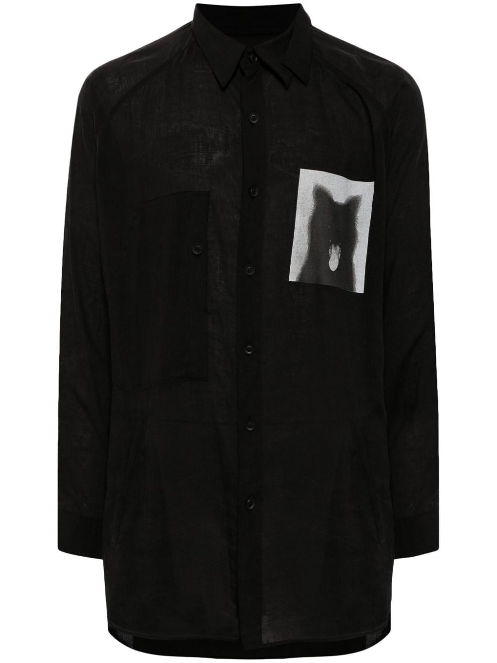 Yohji Yamamoto Hemd mit grafischem Print - Schwarz von Yohji Yamamoto
