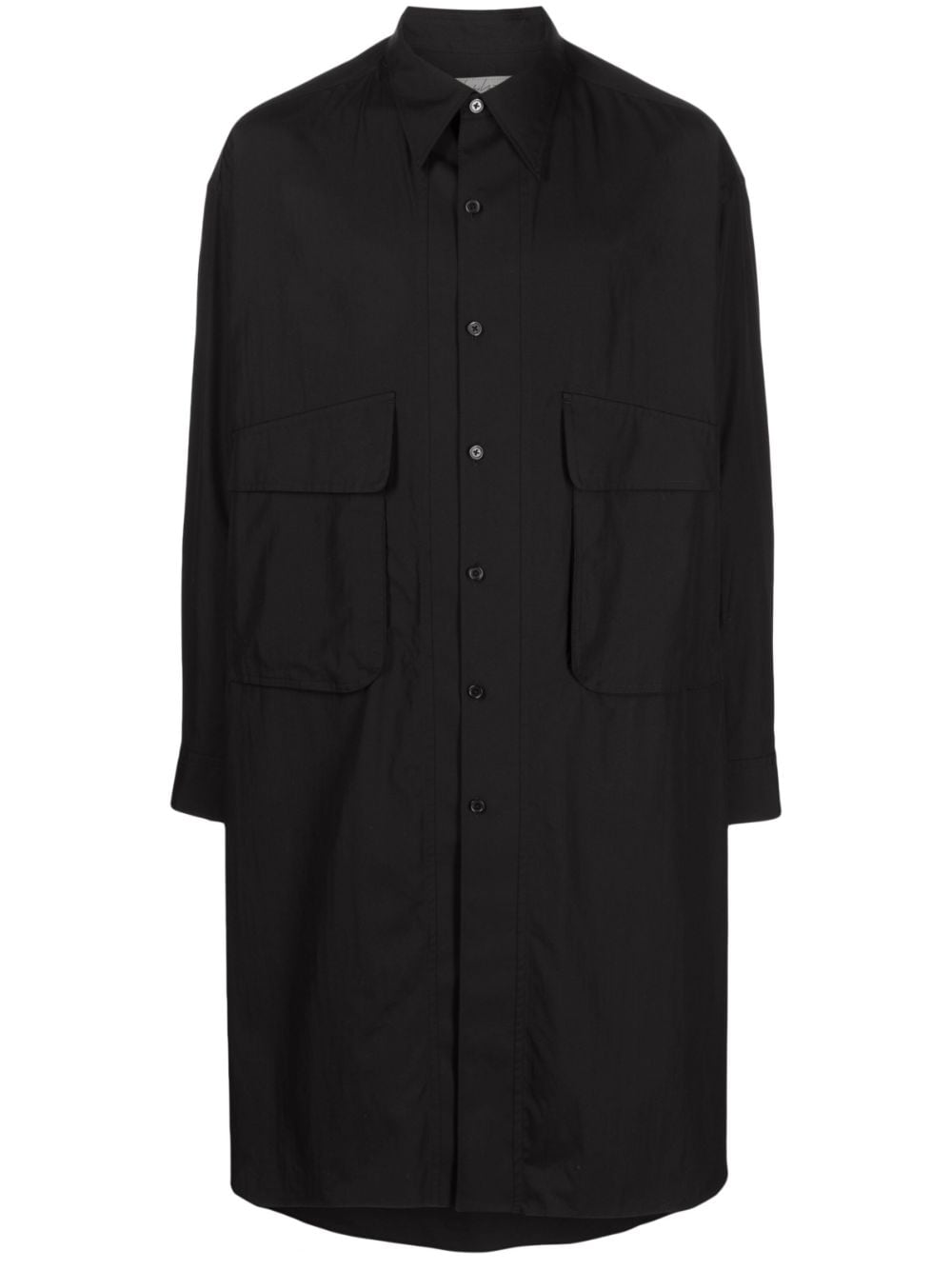 Yohji Yamamoto Langes Hemd mit asymmetrischem Saum - Schwarz von Yohji Yamamoto