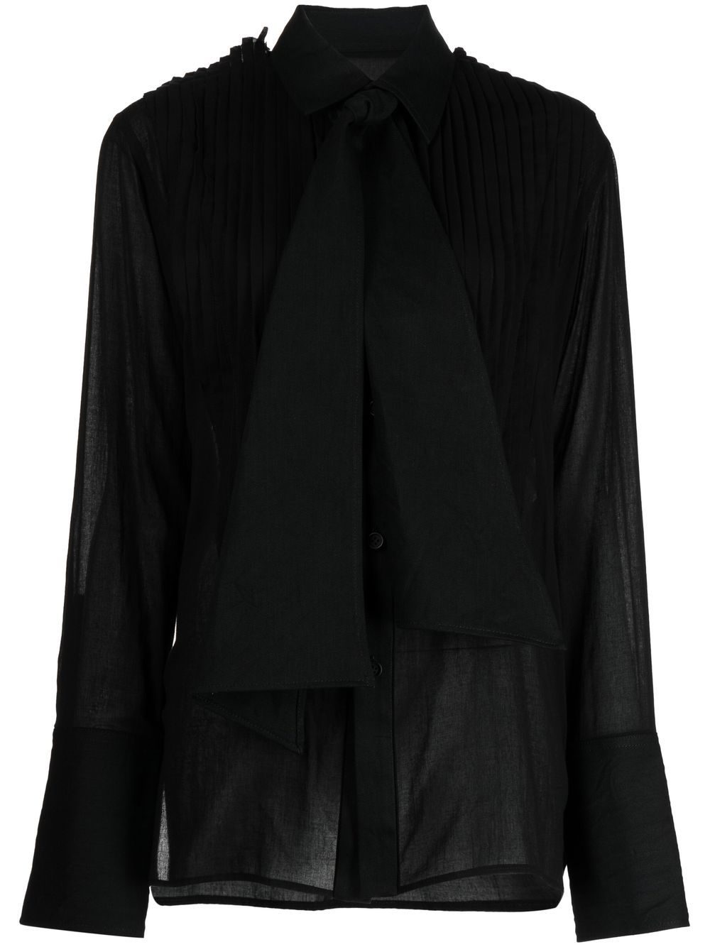 Yohji Yamamoto Bluse mit Schleifenkragen - Schwarz Yohji Yamamoto Bluse mit Schleifenkragen - Schwarz von Yohji Yamamoto