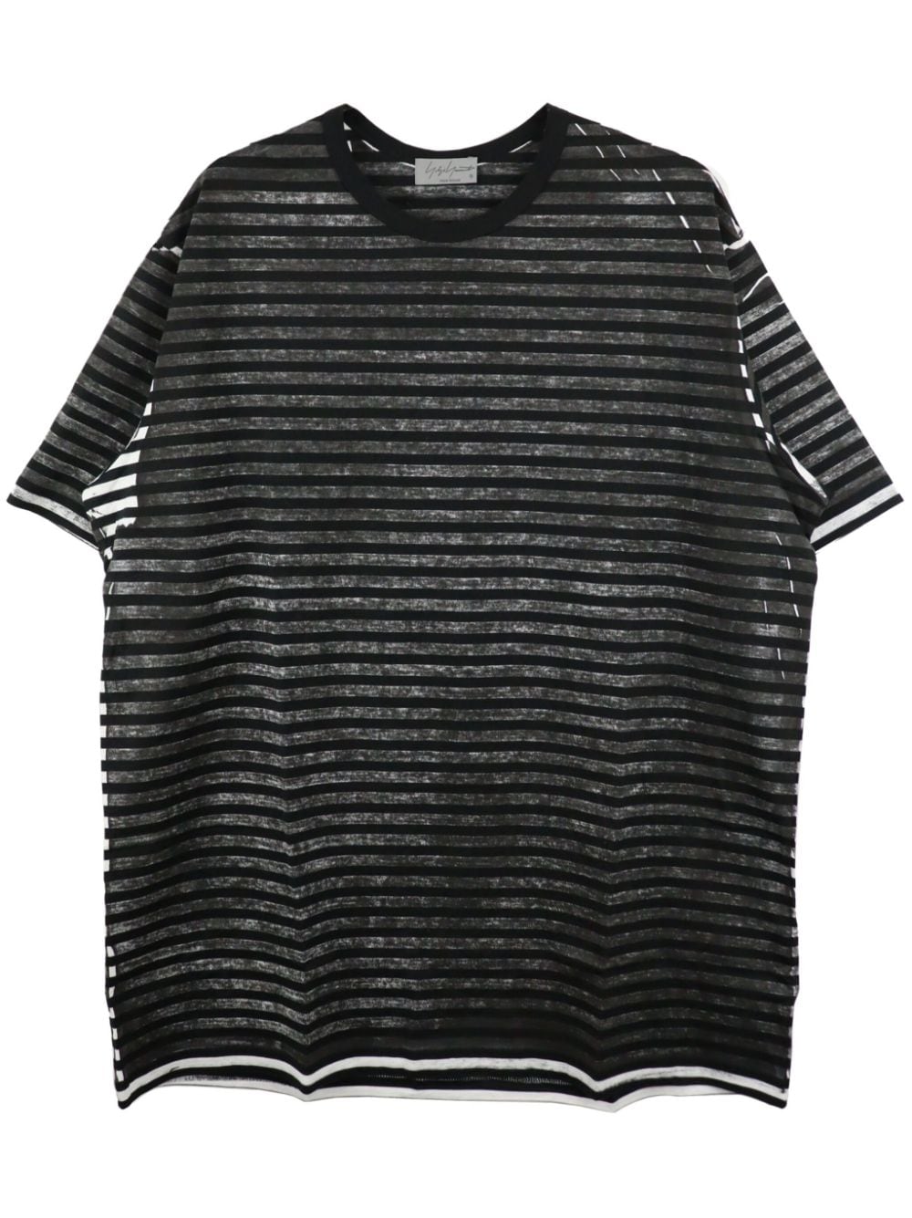 Yohji Yamamoto Gestreiftes T-Shirt - Schwarz von Yohji Yamamoto