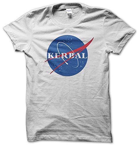 Kerbal NASA Männer Baumwollweißes T-Shirt (L) von Yohjis Tees