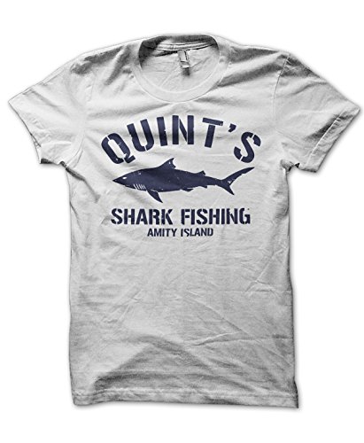 Quints Shark Fishing Jaws Weiß T-Shirt Herren S-XXL (XXL) von Yohjis Tees