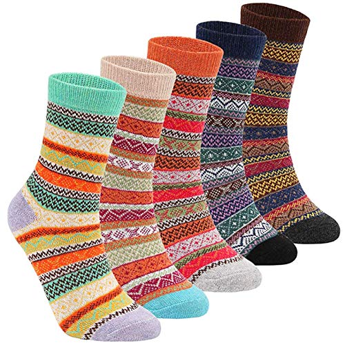 Damen Super dicke Wollsocken Wintersocken,Warme Weich Dicke Kuschelsocken Thermosocken(3-5 Paar),Damen 36-42 von Yoicy