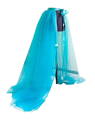 Yoisdtxc Damen Tüll Tutu Lange Röcke Bandage Mesh Maxikleid Überrock Bodenlang Kleid Hohe Taille Halbes Kleid A-Linie Puff-Mesh Maxi, A-Blau, Einheitsgröße von Yoisdtxc