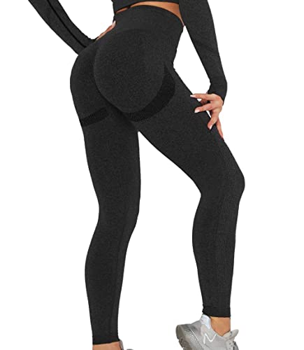 Yojiaco Damen Scrunch Butt Sport Leggings Seamless Hohe Taille Push Up Sporthose Yogahose Slim Fit Radfahren Fitnesshose Laufhose von Yojiaco