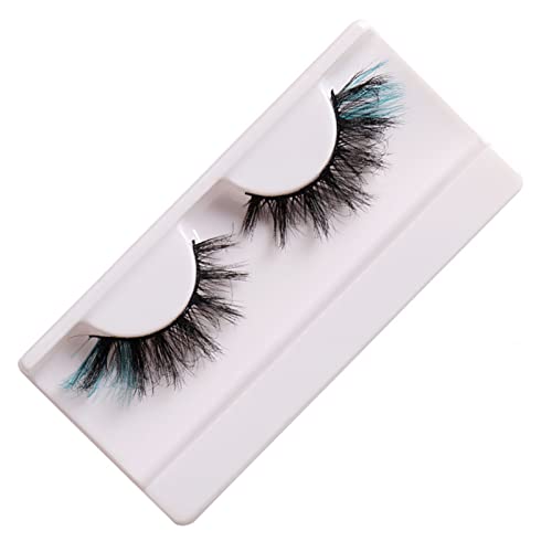 Falsche Wimpern Fluffy Lashes Eye Lashes Curly Strip Lashes Extensions Frauen Farbige Fake Lashes für Party A von Yokawe