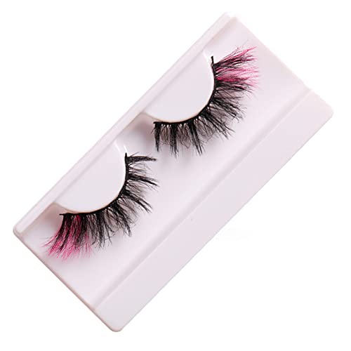 Falsche Wimpern Fluffy Lashes Eye Lashes Curly Strip Lashes Extensions Frauen Farbige Fake Lashes für Party B von Yokawe