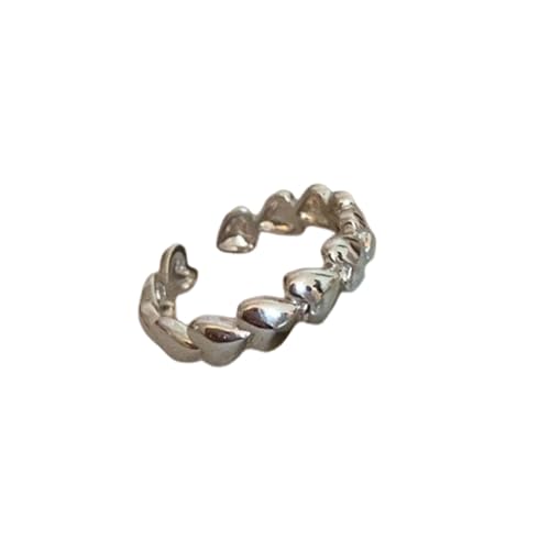 Yokawe Damen-Ring, offen, Herzform, poliert, glatt, verstellbar, Edelstahl, einfarbig, Punk, Kupfer, Geburtstagsgeschenk, Pendeln, Kupfer, Sekundärer Stein von Yokawe