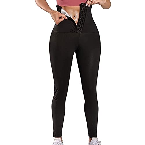 Yokbeer Damen Bauchweg Leggings | Figurformende Body Shaper Kompressionsleggins | Bauch Weg Shaping Leggins Hose Schwarz (Size : XXL) von Yokbeer