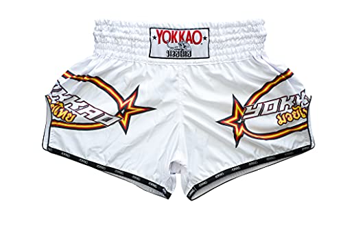 Yokkao Muay Thai CarbonFit Vertical Shorts - White - M von Yokkao