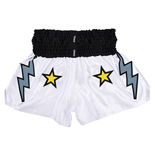 Yokkao Muay Thai Satin Shorts Stadium Boxing Shorts - White - XL von Yokkao
