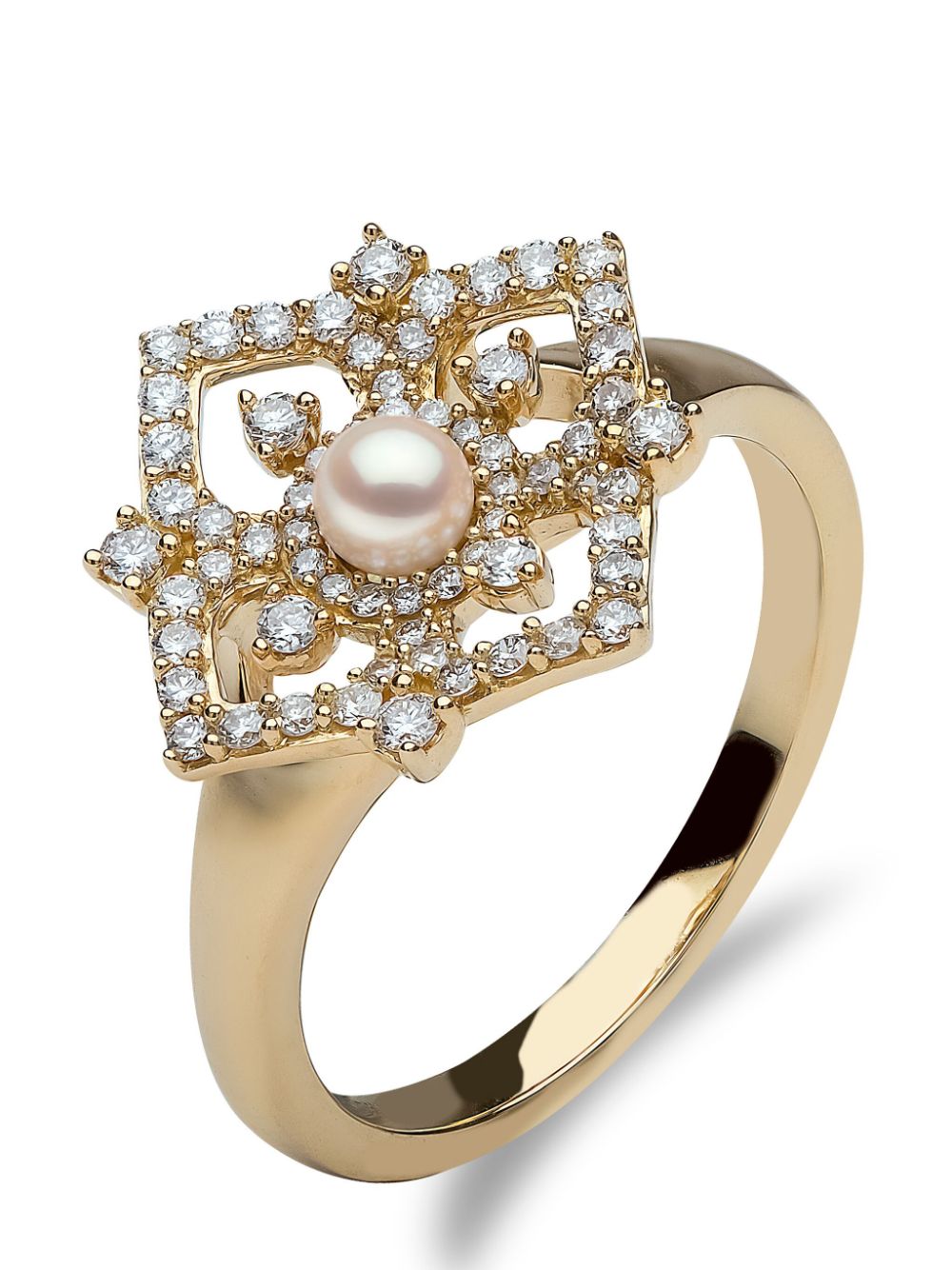 Yoko London 18kt Starlight Gelbgoldring mit Perle und Diamanten von Yoko London