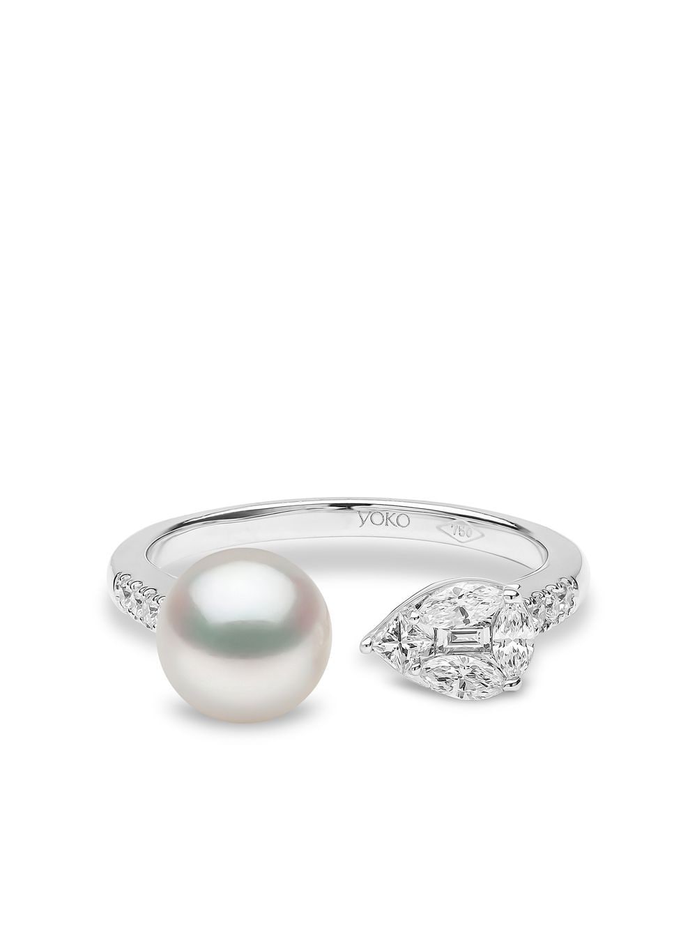 Yoko London 18kt Starlight Weißgoldring mit Perle und Diamanten - Silber von Yoko London