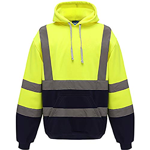 Yoko Herren Hi Vis Reflektor Kapuzenpullover (2XL) (Hi Vis Gelb/Admiral Blau) von Yoko