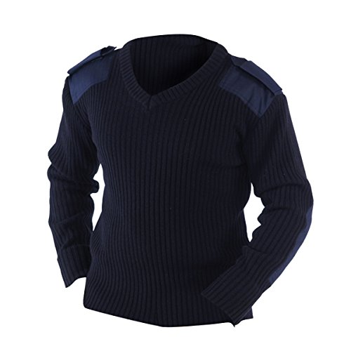 Yoko Herren NATO Security Sweater mit V-Ausschnitt (L) (Marineblau) von Yoko