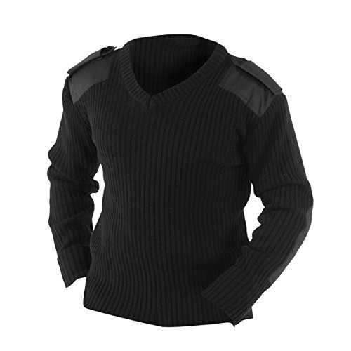 Yoko Herren NATO Security Sweater mit V-Ausschnitt (L) (Schwarz) von Yoko