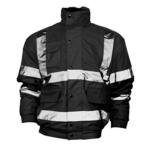 Yoko Hi-Vis Bomber Jacke für Männer (6XL) (Schwarz) von Yoko
