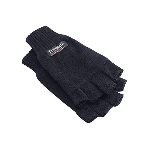 Yoko Unisex 3M Thinsulate Thermo Winter/Ski Halbfinger Handschuhe (Einheitsgröße) (Schwarz) von Yoko