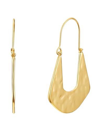 Yokoamii Damen Creolen Metall-Legierung Gelbgold-Optik Modeschmuckohrcreolen von Yokoamii