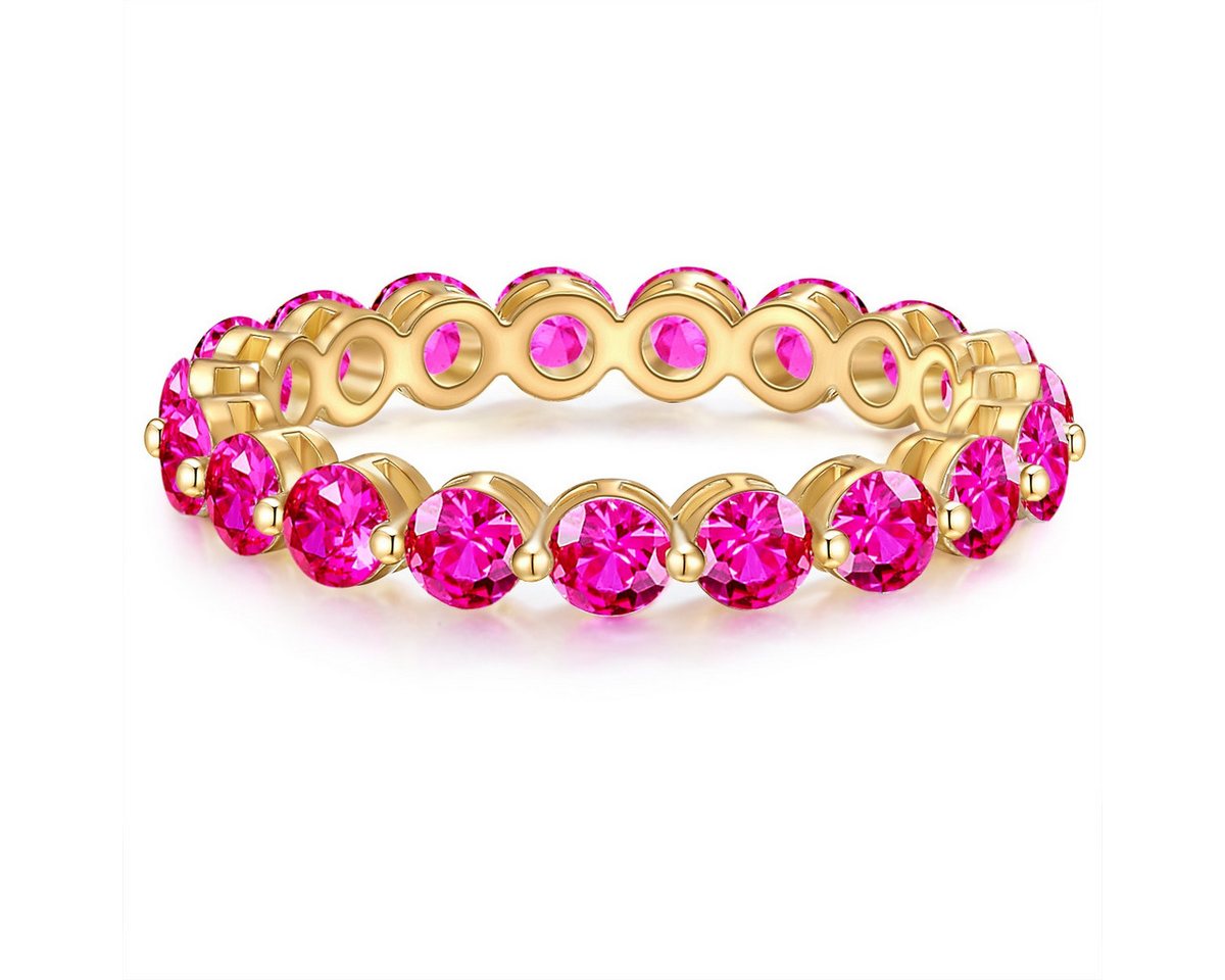 Yokoamii Fingerring Y130 (1-tlg), Ring gelbgold Kristall rosa von Yokoamii