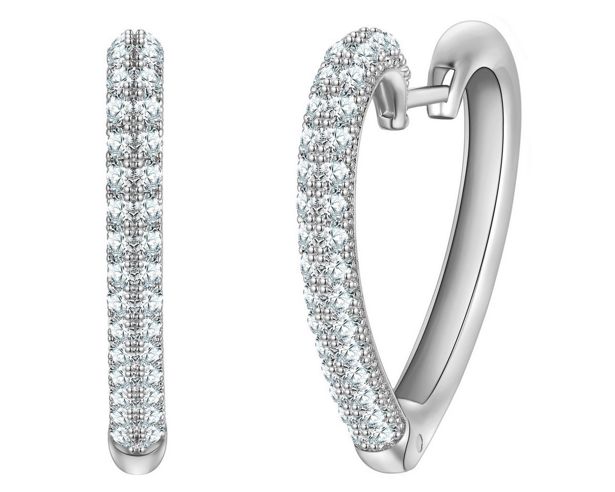 Yokoamii Paar Creolen Herz silber von Yokoamii