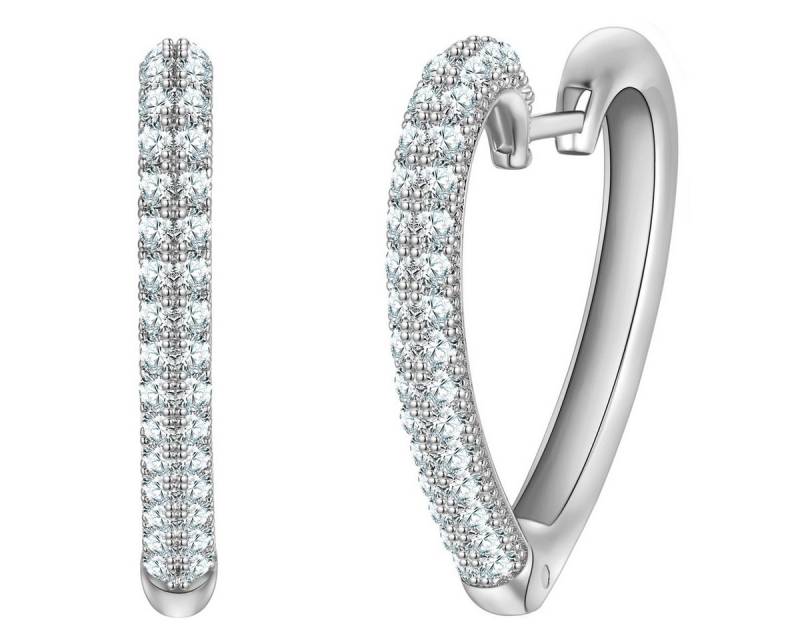 Yokoamii Paar Creolen Herz silber von Yokoamii