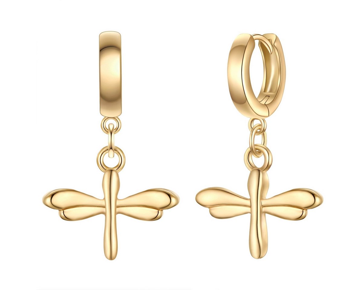 Yokoamii Paar Creolen Libelle gelbgold von Yokoamii