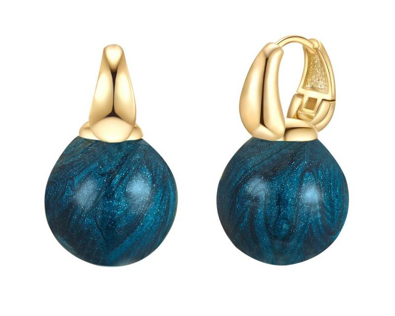 Yokoamii Paar Creolen Set: Y500 (2-tlg), gelb vergoldet mit Emaille von Yokoamii