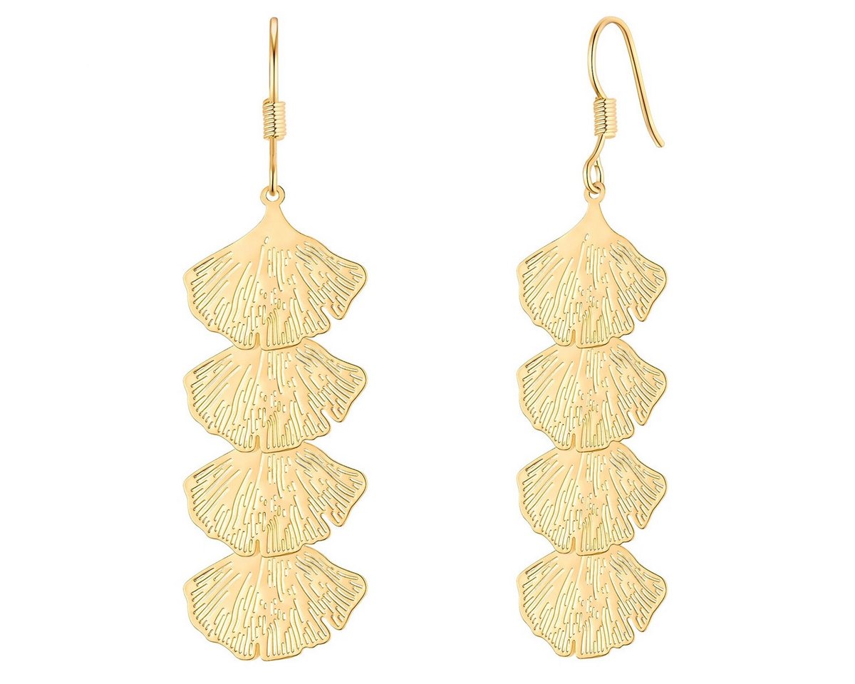 Yokoamii Paar Ohrhänger Ginkgoblatt gelbgold von Yokoamii