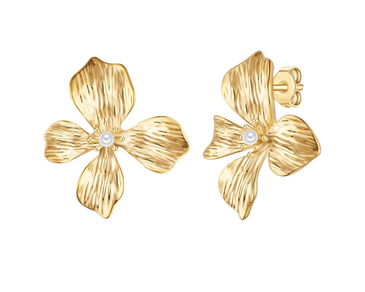 Yokoamii Paar Ohrstecker Blume gelbgold von Yokoamii