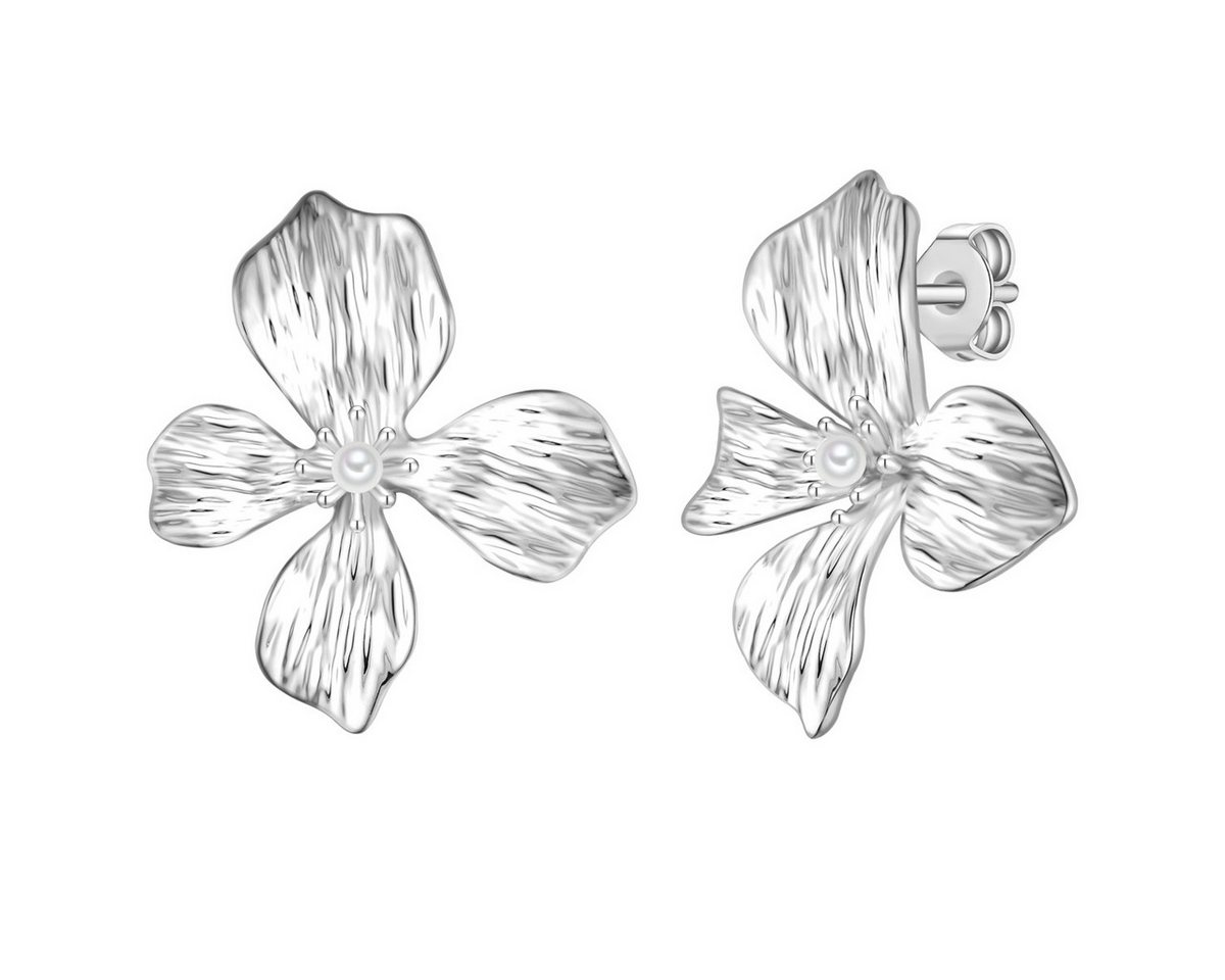 Yokoamii Paar Ohrstecker Blume silber von Yokoamii