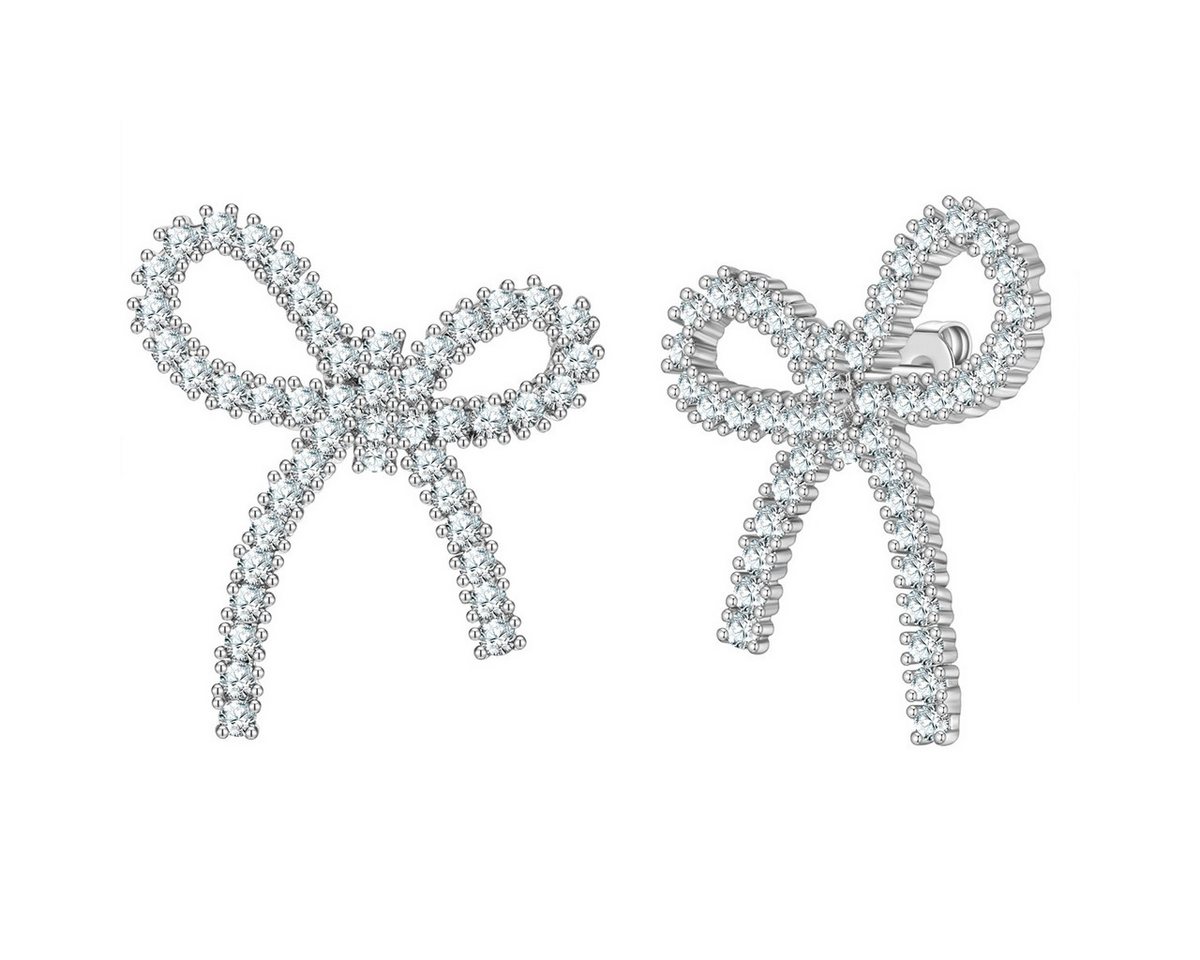 Yokoamii Paar Ohrstecker Schleife silber von Yokoamii