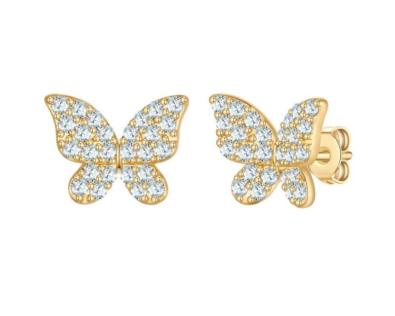 Yokoamii Paar Ohrstecker Schmetterling gelbgold von Yokoamii