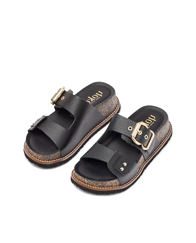 Yokono GEMÜTLICH SLIPPER LIGERA SILBERFORMA BIO DAMEN OCA-252 Glattleder SCHWARZ talla numeric_40 von Yokono