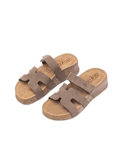 Yokono WIWI-125 Plateau-Sandalen für Damen aus Leder, für Frühjahr/Sommer, Nubukleder, 3 cm, natur, 40 EU Yokono WIWI-125 Plateau-Sandalen für Damen aus Leder, für Frühjahr/Sommer, Nubukleder, 3 cm, natur, 40 EU von Yokono