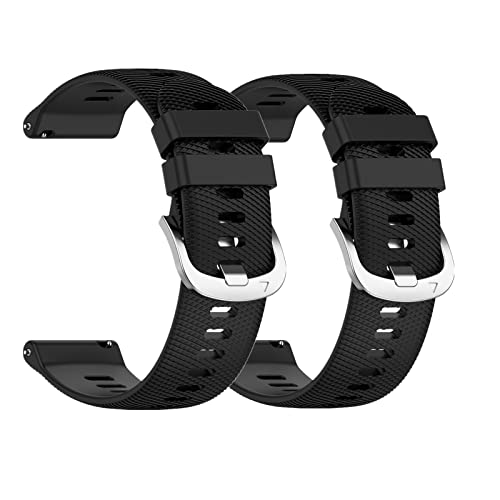 Yoktburu 19mm Armband Kompatibel mit ID205U/ ID205S/ ID205L/ ID216/ SW021/ SW025/ SW01/ SW023/ Uwatch 3/ Uwatch Ufit/Uwatch GT Ersatzarmband für Damen Herren (schwarz+schwarz) von Yoktburu